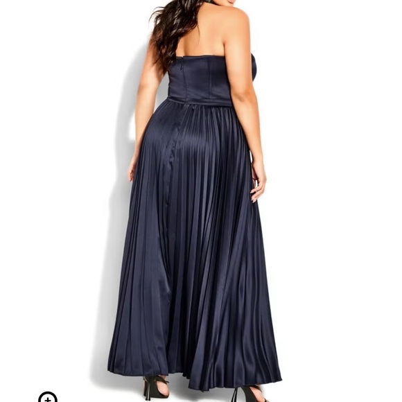 City Chic Pleat Desire Formal Event Midi Dress - Navy Sz L/20 - Picture 11 of 11